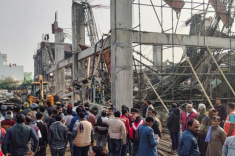 Under-construction building collapses at Kannauj station
