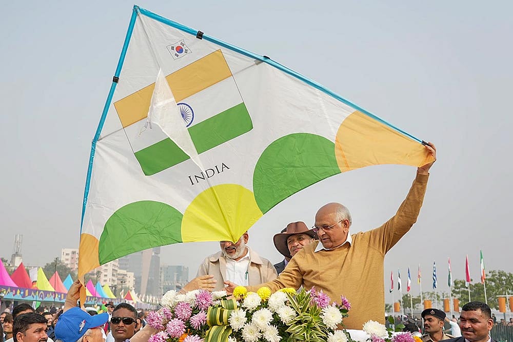 | Photo: @CMOGuj on X via PTI Photo : International Kite Festival 2025 in Gujarat