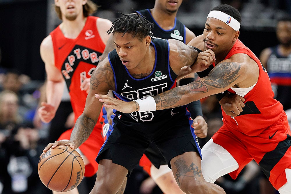 NBA Basketball game Toronto Raptors vs Detroit Pistons match photo: Bruce Brown