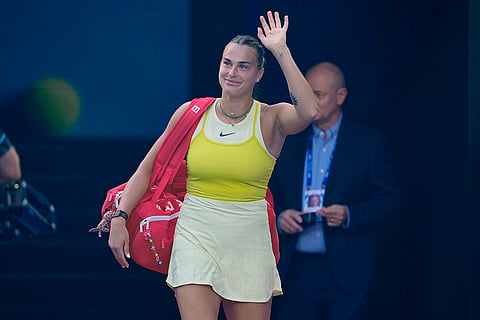 Australian Open 2025: Aryna Sabalenka of Belarus waves as she walks onto Rod Laver Arena