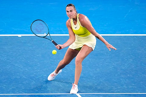 Australian Open 2025: Aryna Sabalenka plays a forehand return to Sloane Stephens