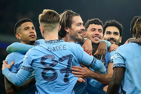FA Cup Third Round: Manchester City's Jack Grealish celebrates after scoring his side's fourth goal