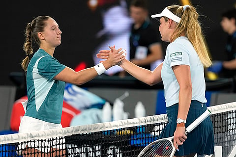 Australian Open 2025: Donna Vekic is congratulated by Diane Parry 