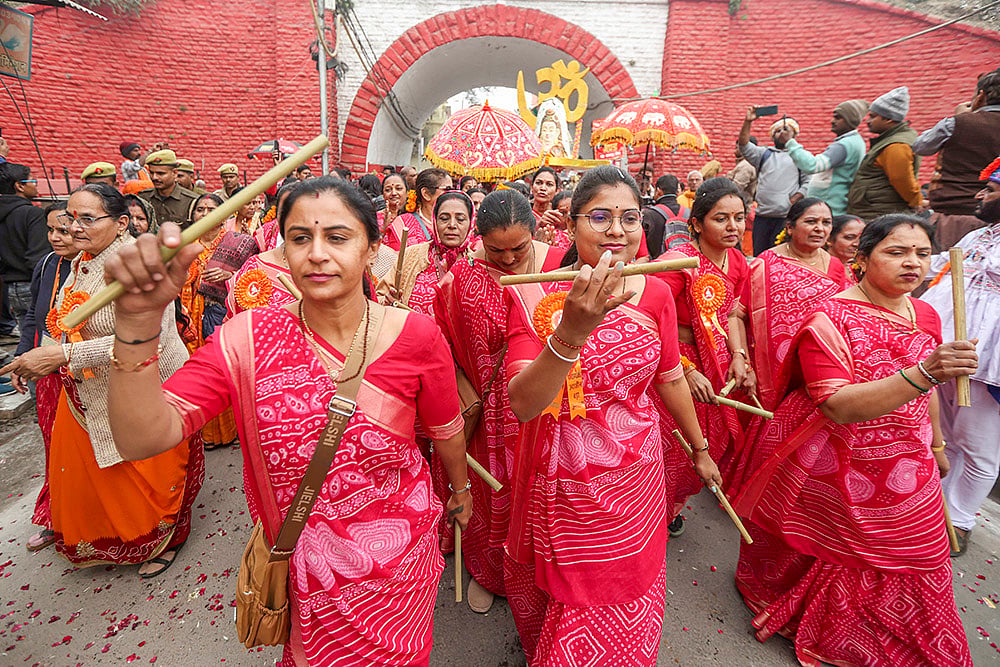Procession ahead of Kumbh Mela 2025