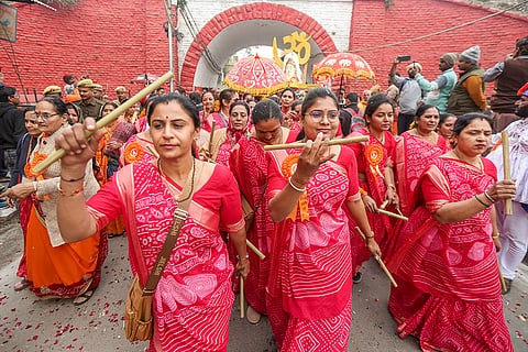 Procession ahead of Kumbh Mela 2025