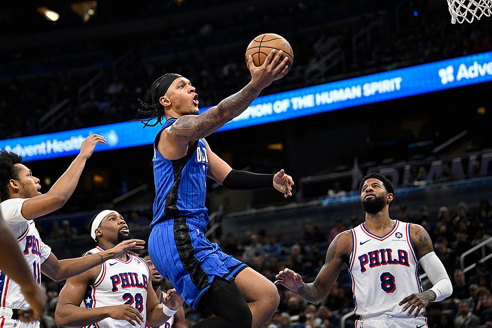 NBA 2024-25 basketball Orlando Magic vs Philadelphia 76ers pics: Paolo Banchero