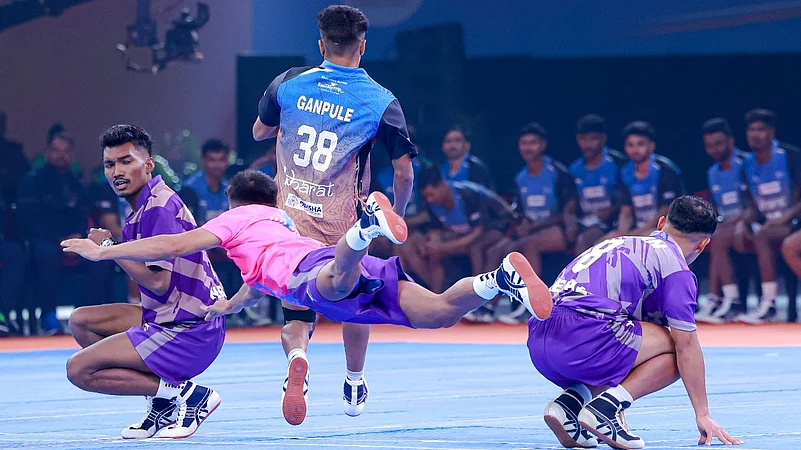 Action from the Kho Kho World Cup match between India and Nepal.