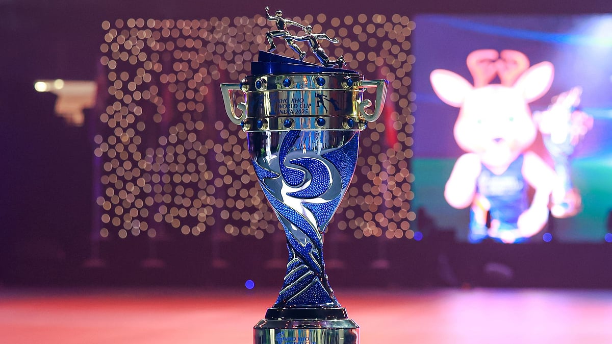 Photo: Kho Kho Federation of India : The Kho Kho World Cup trophy.