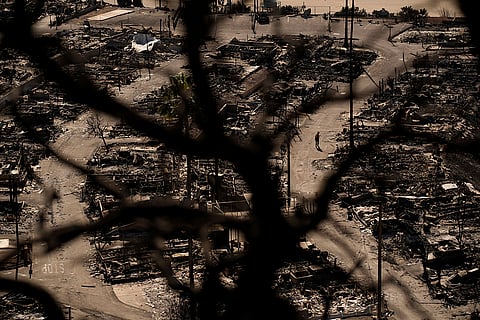 Aftermath of the Palisades Fire in the Pacific Palisades