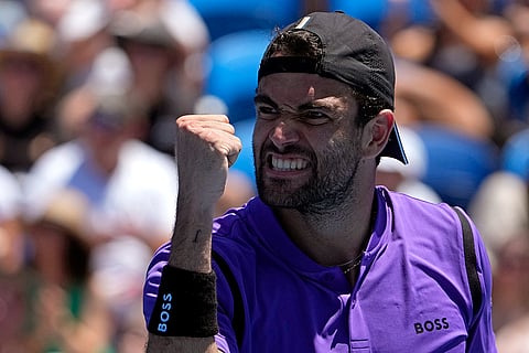Australian Open 2025: Matteo Berrettini reacts after winning a point against Cameron Norrie 