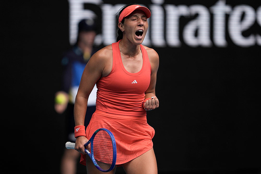 Australian Open 2025: Jessica Pegula  celebrates after defeating Elise Mertens