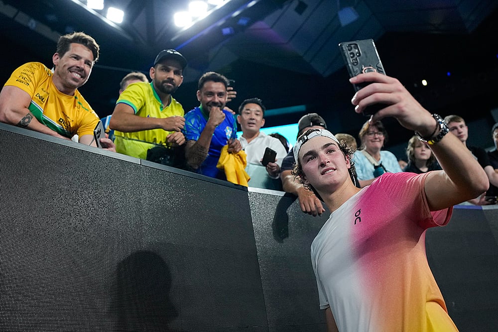 Australian Open tennis Championship photo- Joao Fonseca vs Andrey Rublev -1