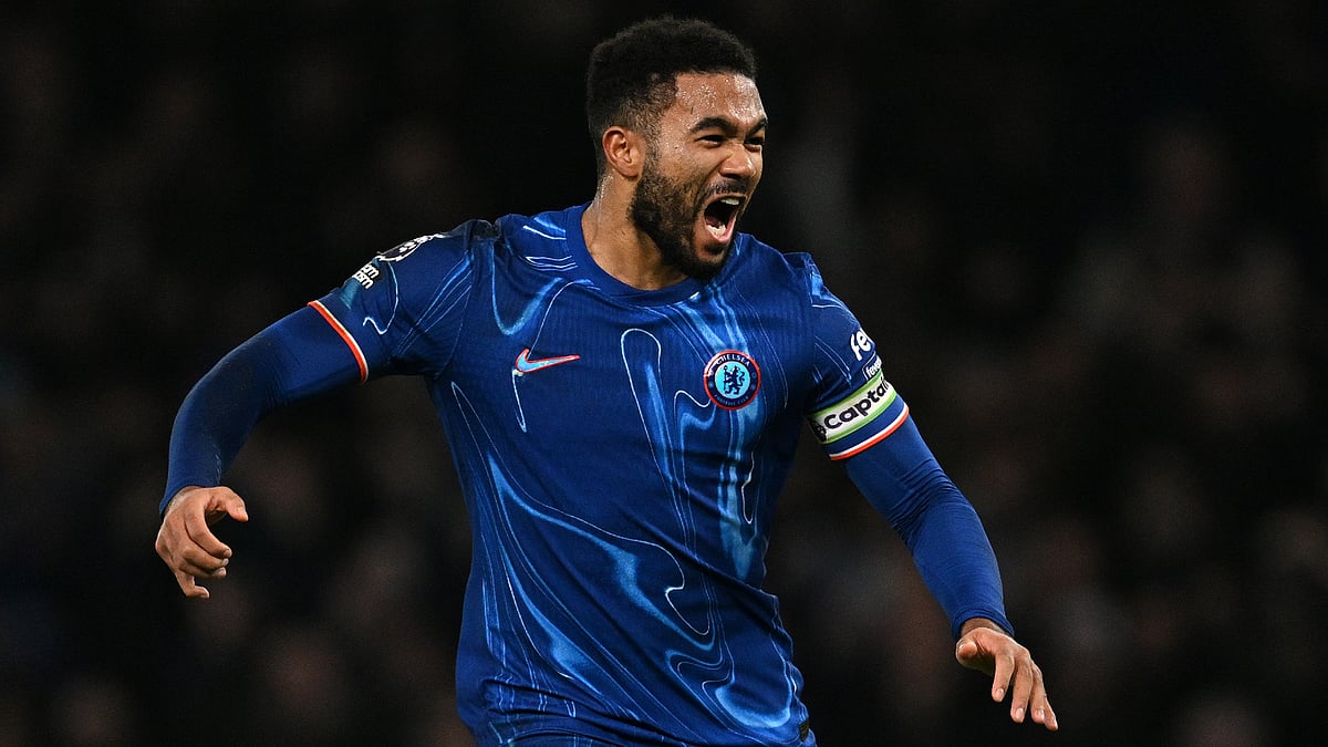 Reece James celebrates his goal against Bournemouth