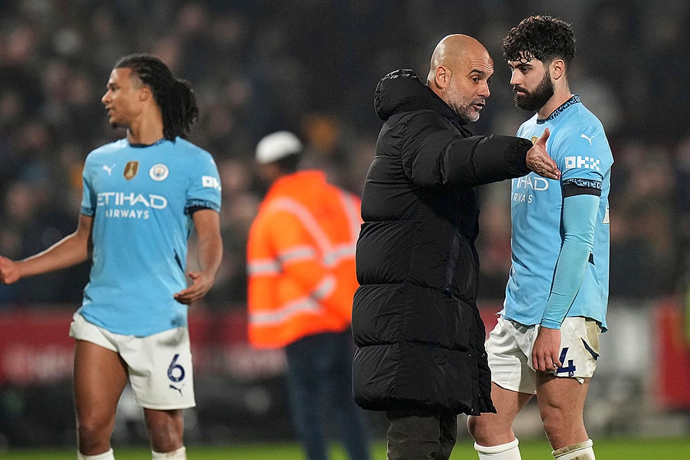 English Premier League soccer Brentford and Manchester City match: Pep Guardiola