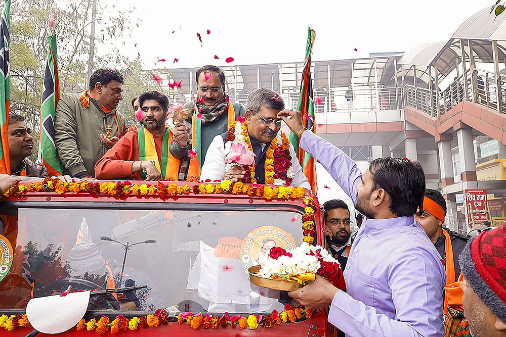 Delhi polls: Satish Upadhyays nomination rally