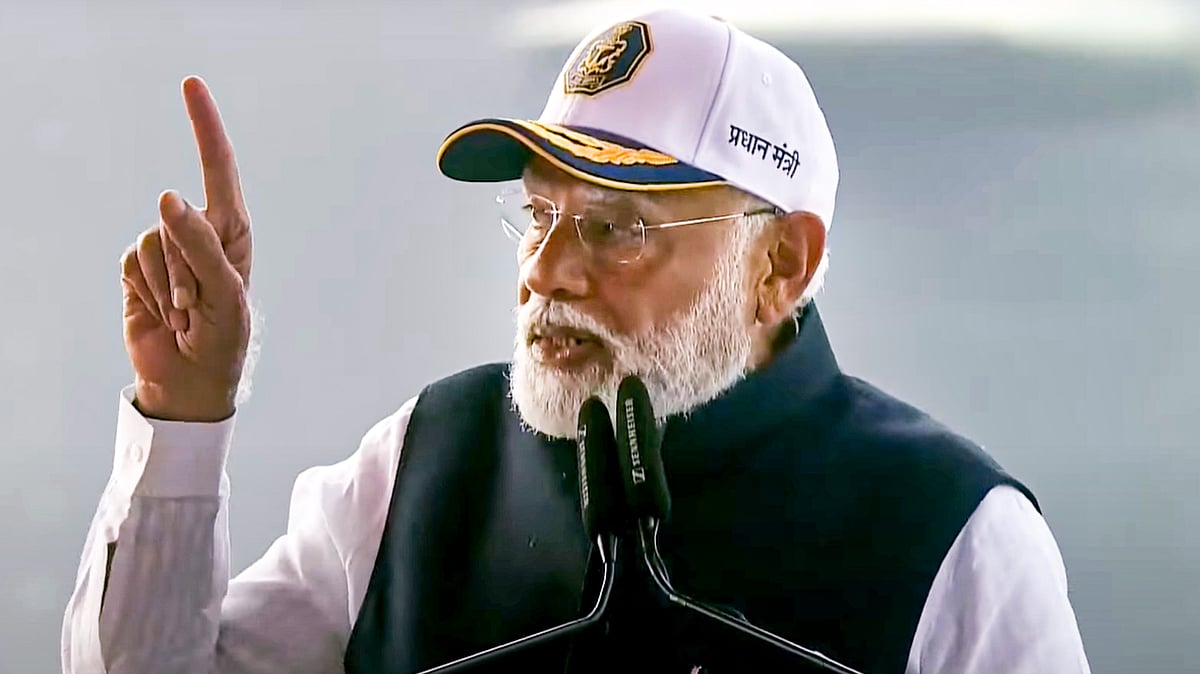 Photo- PTI : PM Dedicates 3 Frontline Naval Combatants, Says India Is Becoming A Major Maritime Power