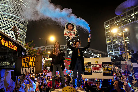 Gaza ceasefire: Demonstration in Tel Aviv