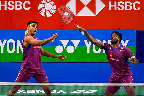 BWF India Open 2025: India's Satwiksairaj Rankireddy and Chirag Shetty during match against Japan's Hiroki Okamura and Kenya Mitsuhashi 