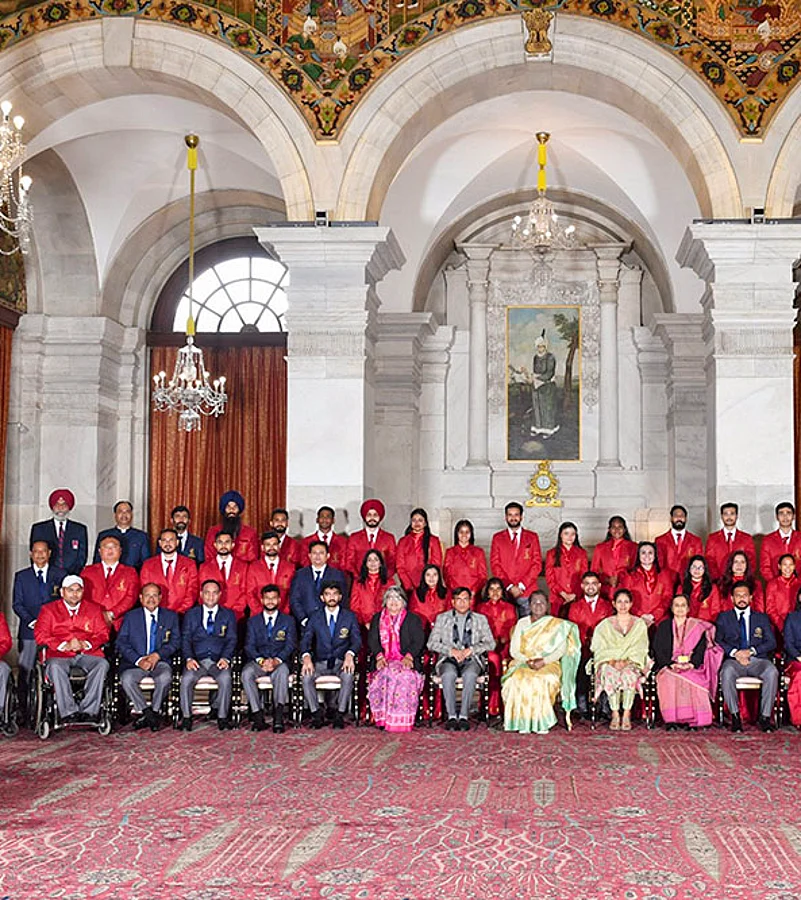 National Sports and Adventure Awards 2024 function at the Rashtrapati Bhavan, in New Delhi