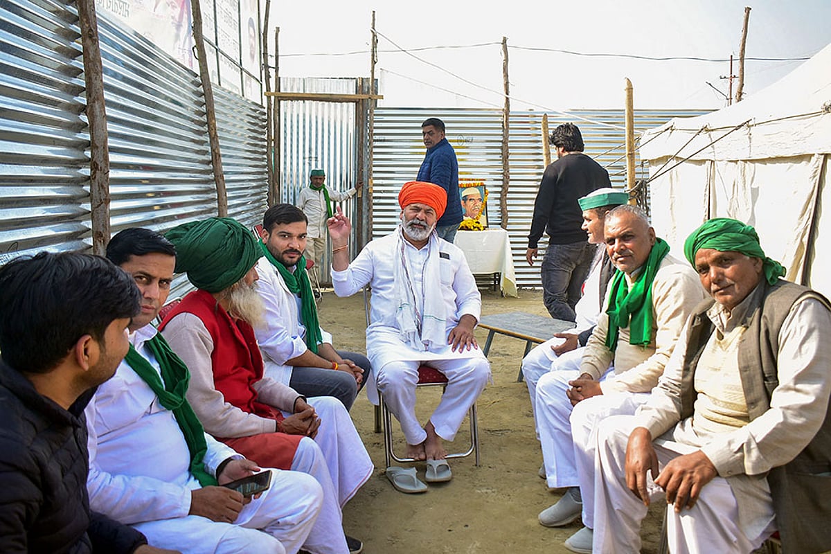Rakesh Tikait in Prayagraj