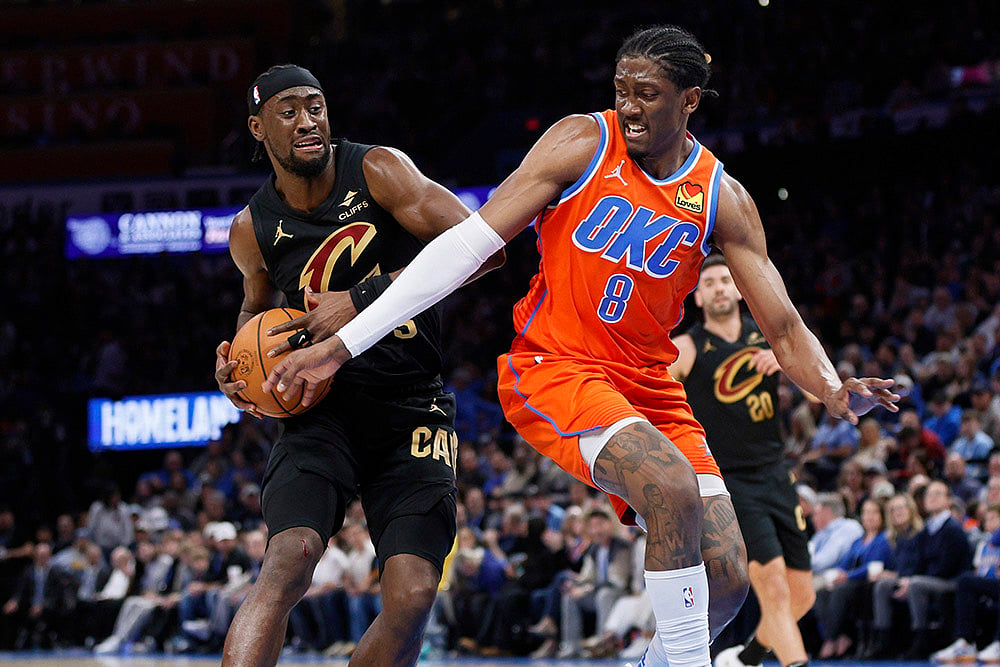 NBA basketball game Cavaliers Thunder vs Oklahoma City Thunder-Jalen Williams
