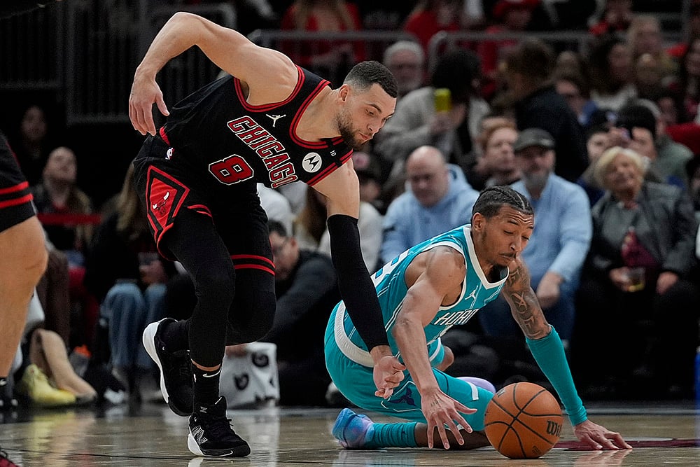NBA basketball game Chicago Bulls vs Charlotte Hornets-Zach LaVine