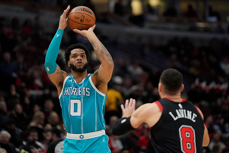 NBA basketball game Chicago Bulls vs Charlotte Hornets-Miles Bridges