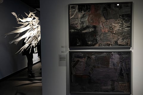 Two Artworks from Sweeta Rai's Anarchy series (2022) in the exhibition