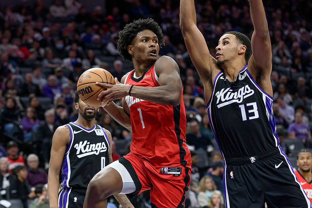 NBA basketball game Sacramento Kings vs Houston Rockets-Amen Thompson