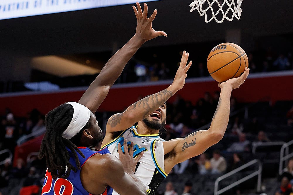 NBA basketball game Detroit Pistons vs Indiana Pacers-Obi Toppin 