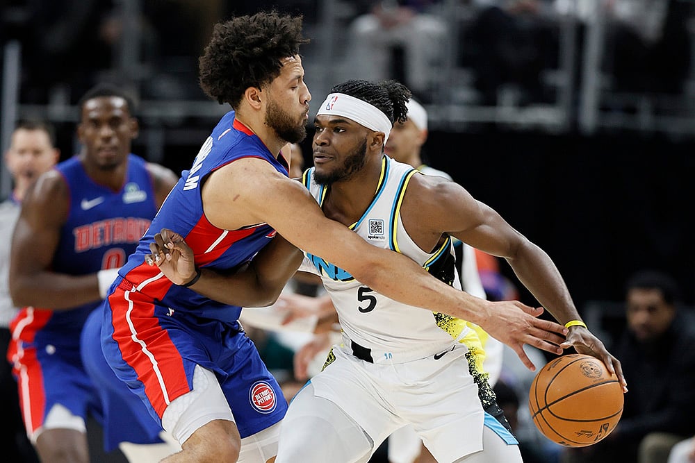 NBA basketball game Detroit Pistons vs Indiana Pacers-Cade Cunningham