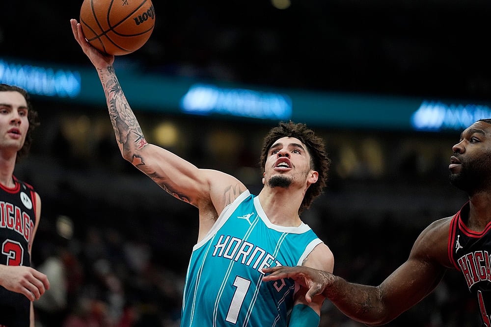 NBA basketball game Chicago Bulls vs Charlotte Hornets-LaMelo Ball
