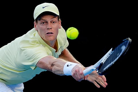 Australian Open 2025: Jannik Sinner plays a backhand return to Marcos Giron