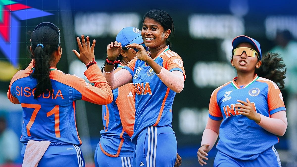 X | BCCI Women : India Women in action during Women's U-19 T20 World Cup 2025 match against West Indies. 