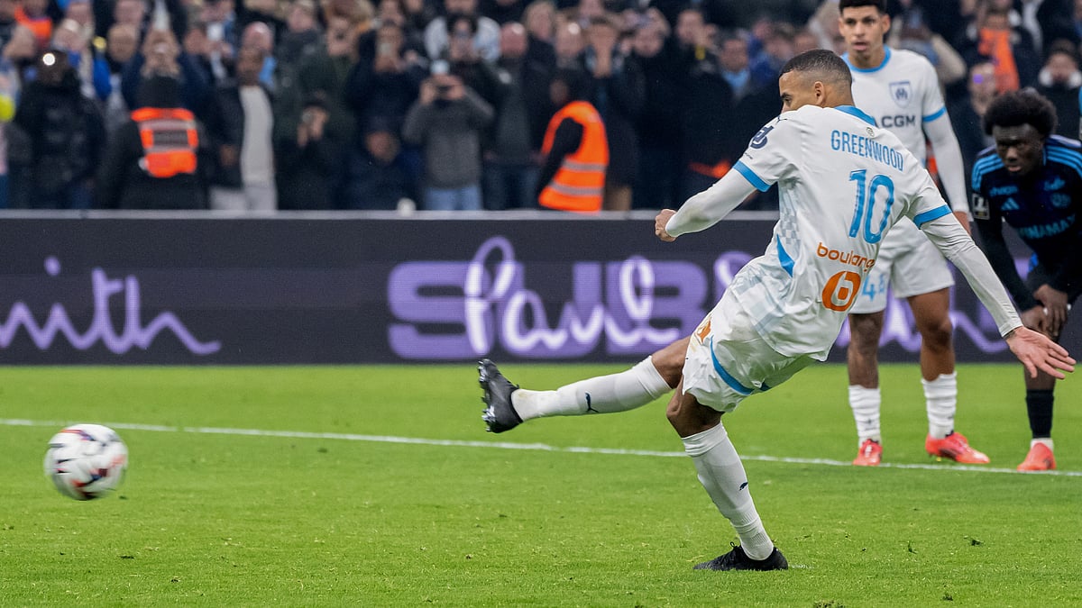 Mason Greenwood scored a penalty against Strasbourg