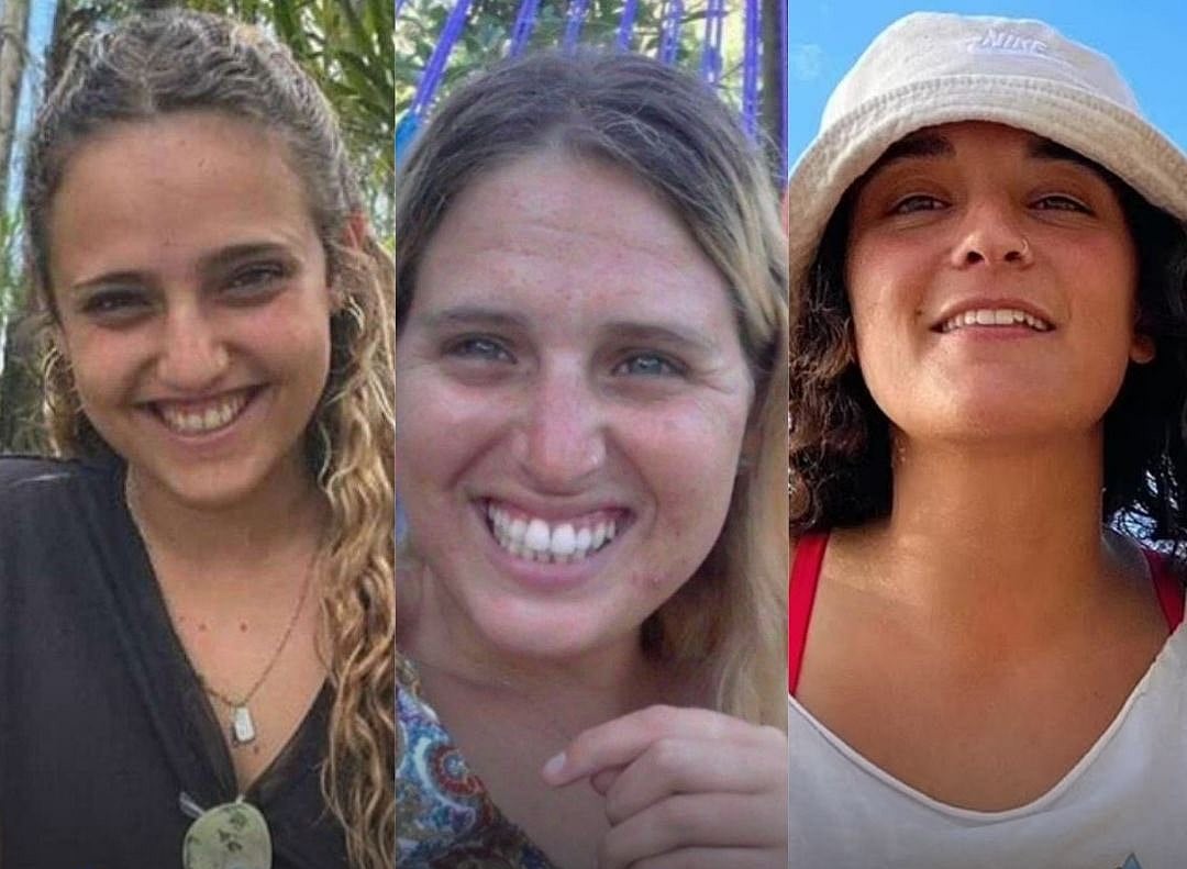 Romi Gonen, Doron Steinbrecher And Emily Damari were handed over to the Red Cross on January 19 by Hamas  - x.com/Israel Defense Forces