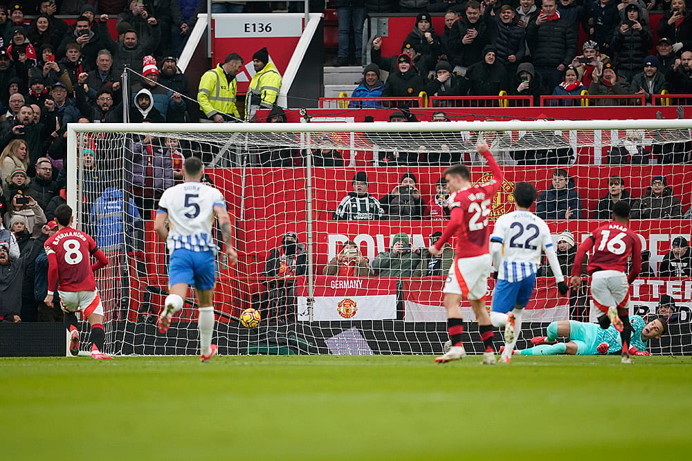 English Premier League soccer Manchester United and Brighton and Hove Albion: Bruno Fernandes