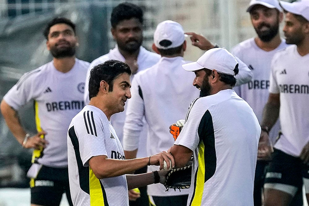 India vs England T20 Cricket series Indian team practice session photos: Gautam Gambhir 