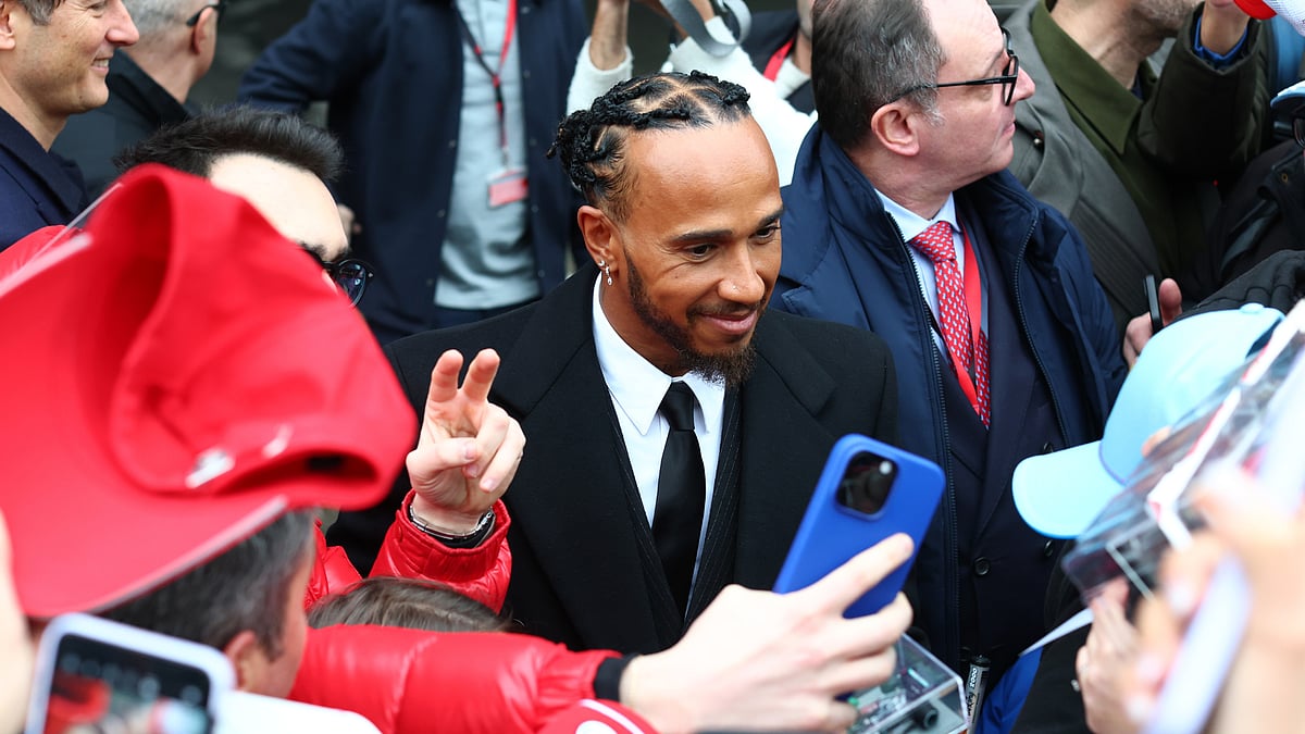 Lewis Hamilton during his first official day at Ferrari - null