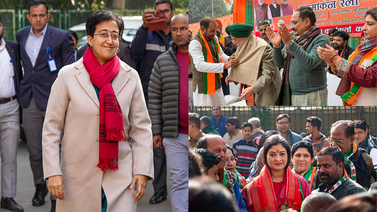 AAP's Atishi, BJP's Ramesh Bidhuri and Congress' Alka Lamba - | Photo: PTI