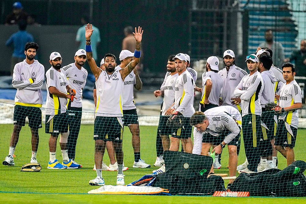 India vs England T20 Cricket series Indian team practice session photos: Hardik Pandya