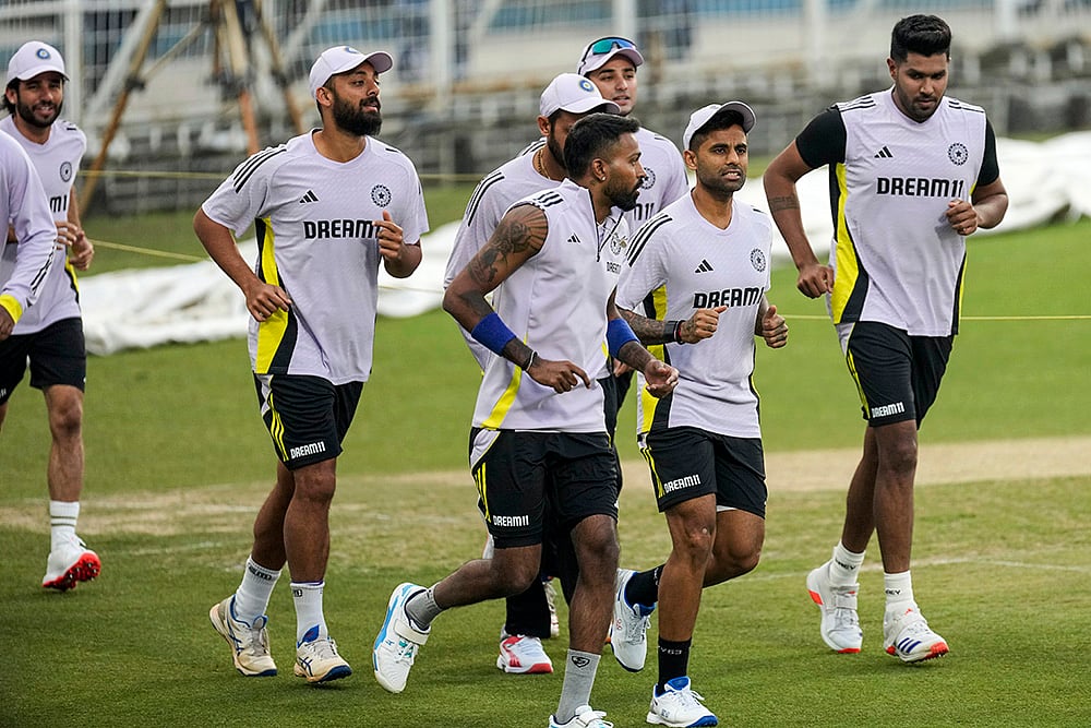India vs England T20 Cricket series Indian team practice session photos: Hardik Pandya