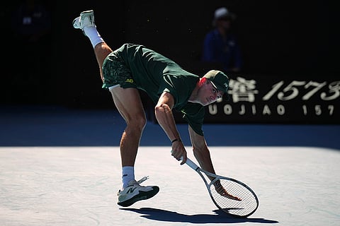 Australian Open 2025: Tommy Paul plays a backhand return to Alexander Zverev 