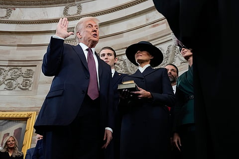 Melania Trump as Donald Trump takes oath
