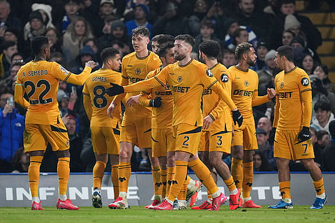 EPL 2024-25: Wolves Matt Doherty celebrates with teammates after scoring his side's opening goal