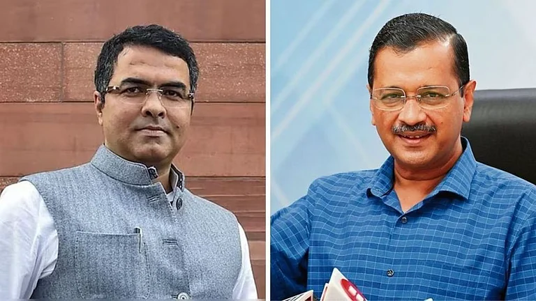 Delhi elections: BJP candidate Parvesh Verma (L) and AAP chief Arvind Kejriwal (R) - PTI