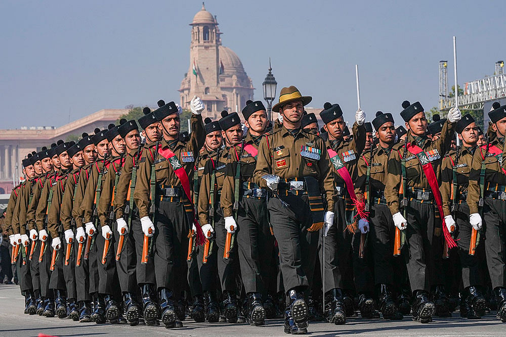 | Photo: PTI/Manvender Vashist Lav : RD Parade 2025 rehearsal