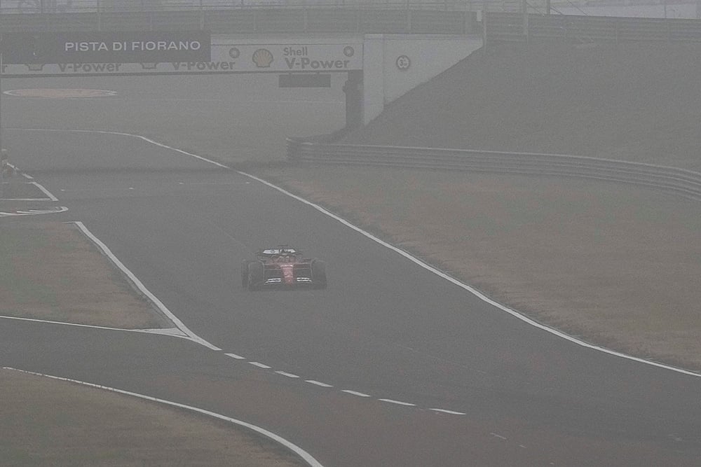 Lewis Hamilton test drives Ferrari Formula One SF-23 at the Ferrari private track, Italy_2