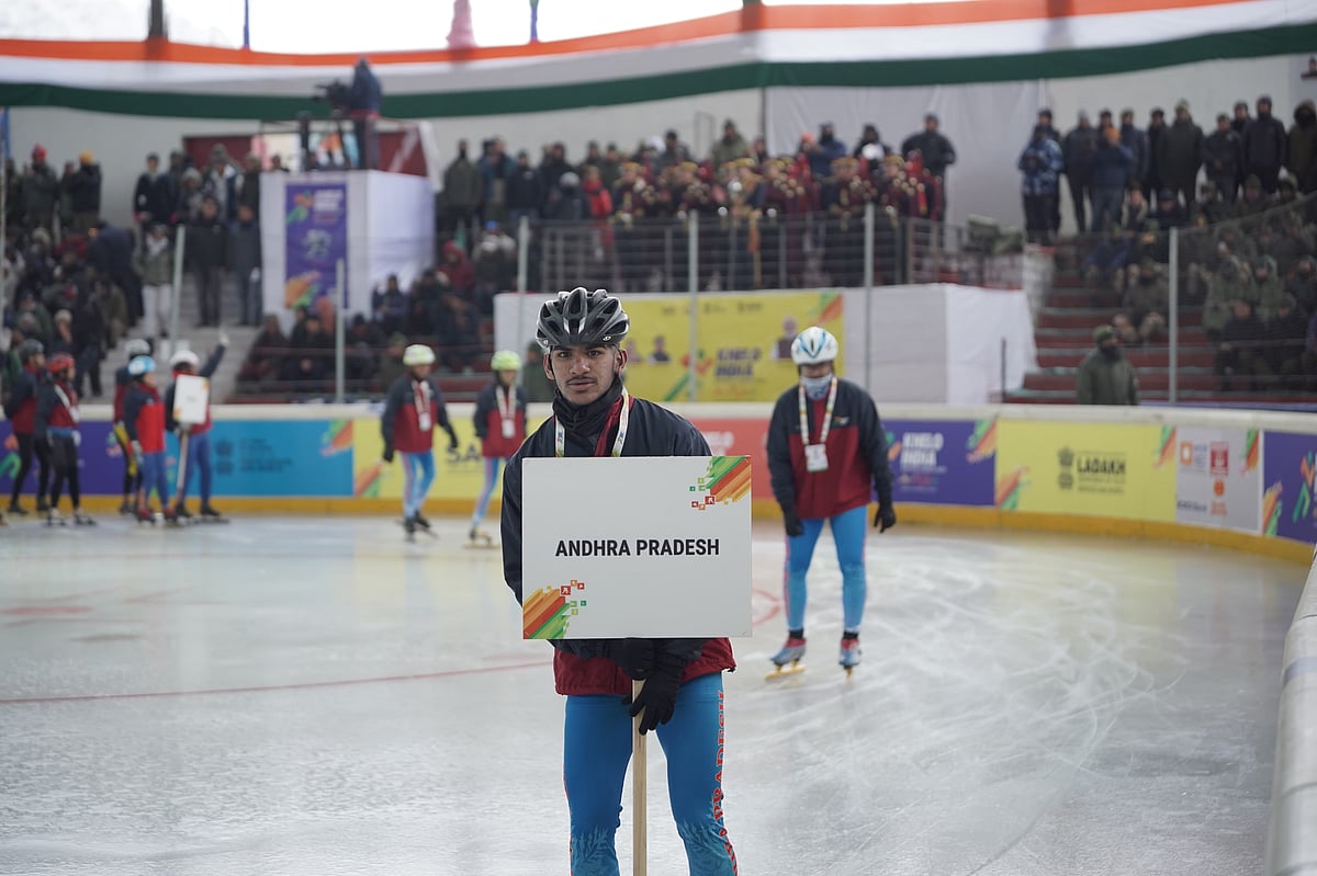 Team Andhra Pradesh at the Khelo India Winter Games