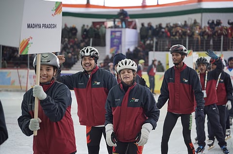 Team Madhya Pradesh at the Khelo India Winter Games
